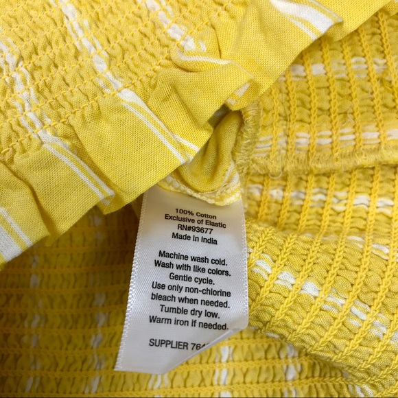 NWT A.n.a. Ruffled yellow striped top. SZ Lg. - Picture 6 of 8
